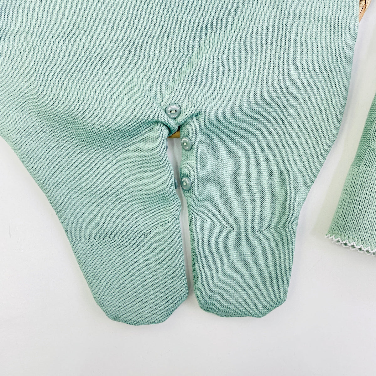 Saida De Maternidade Macacão Sanches Baby Trança Em Tricot 5 Peças