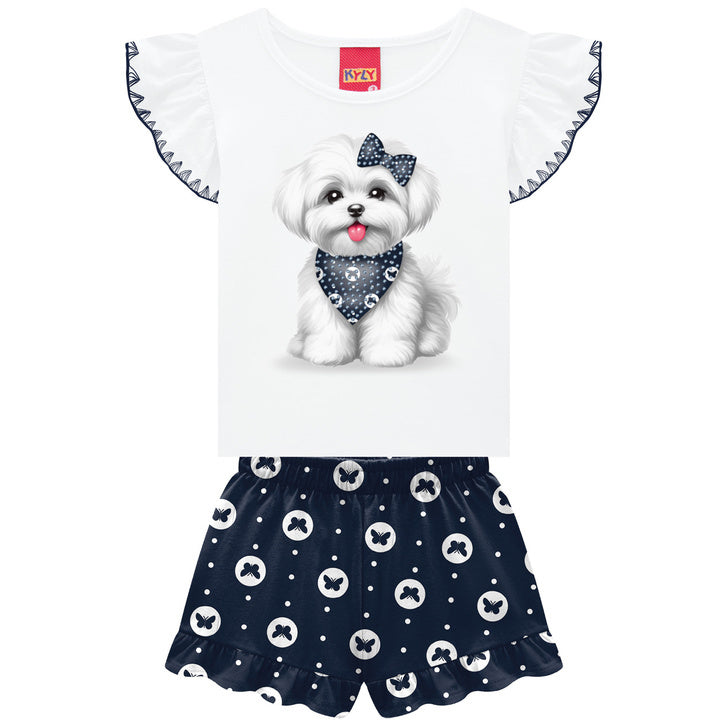 Conjunto Infantil Feminino Kyly Cachorrinho