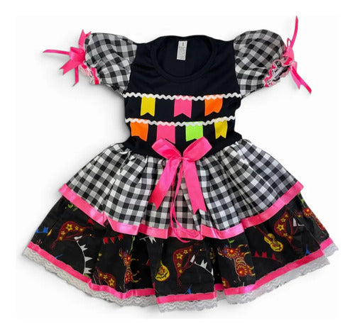 Vestido Caipira Xadrez para Festa Junina