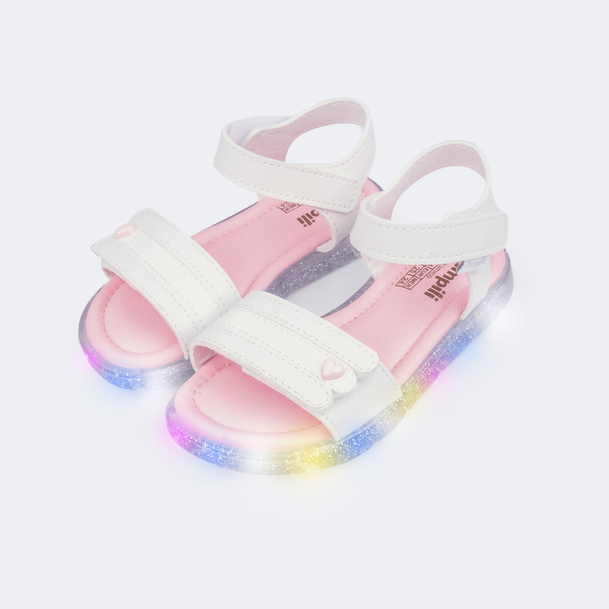 Sandália de LED Infantil Pampili Lulli Coração Perolado – Conforto, Estilo e Diversão
