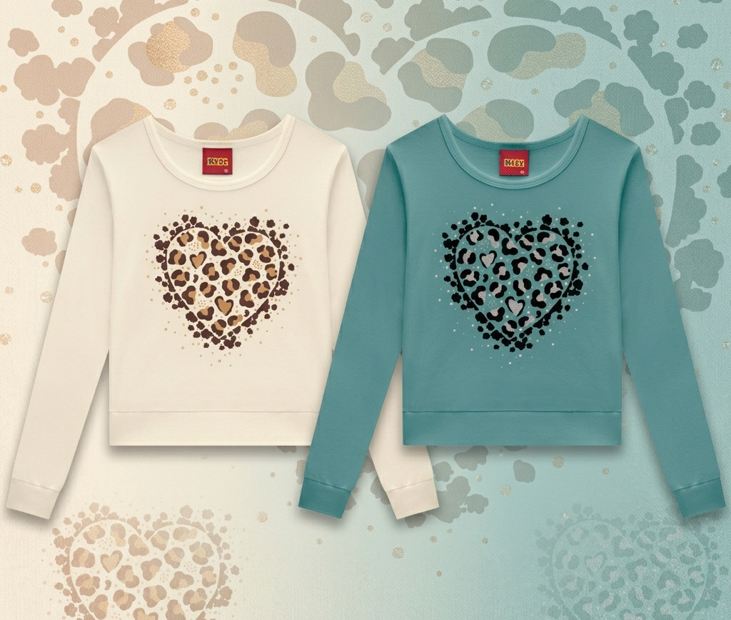 Cropped Infantil Feminino Kyly com Estampa Coração