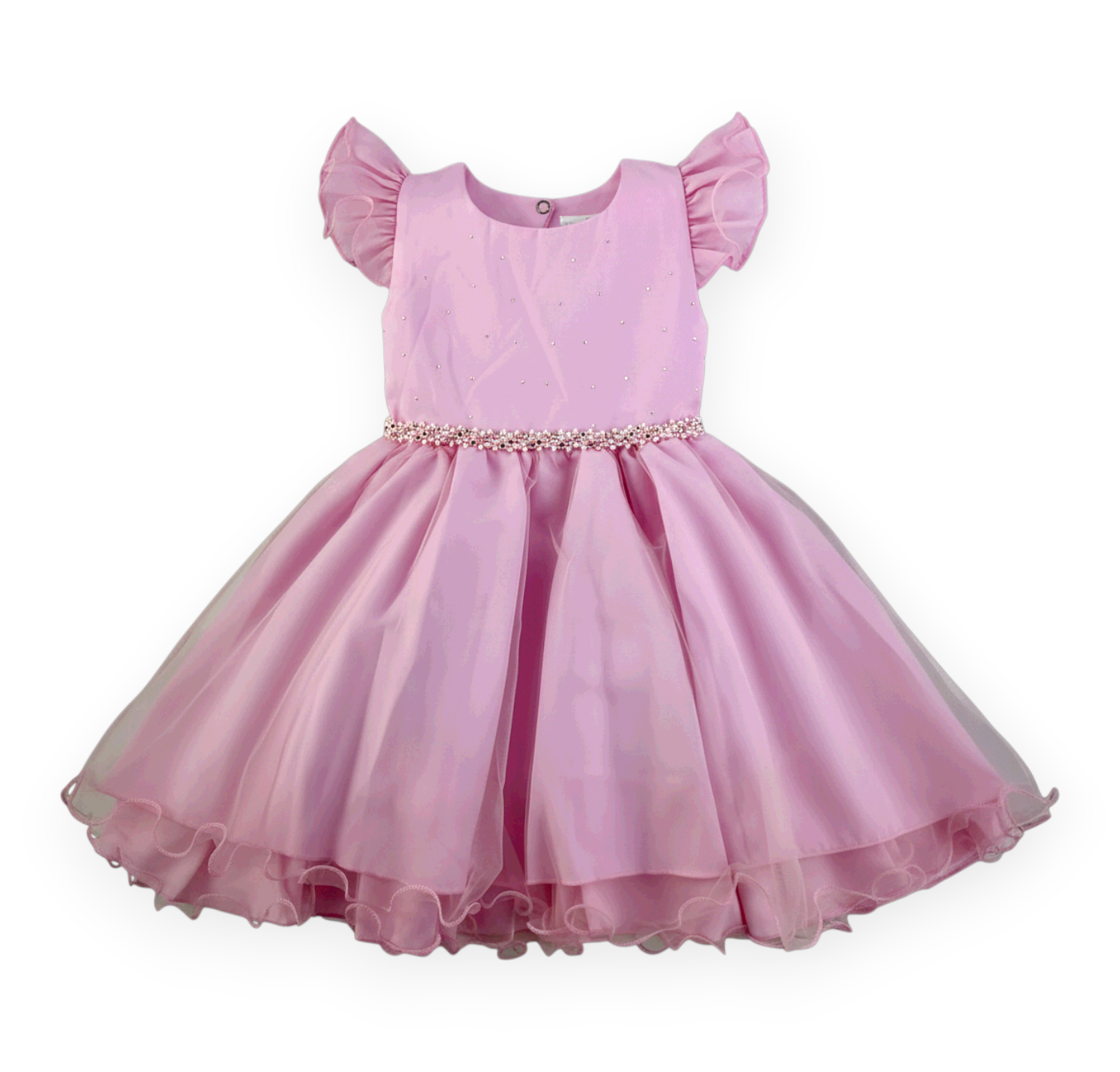 Vestido Festa D-Luxe Strass Com Cinto De Perolas