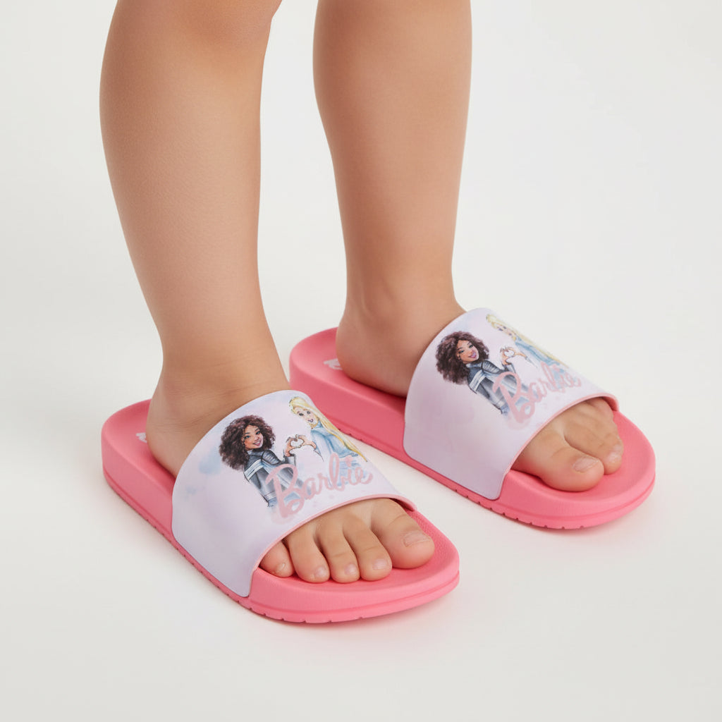 Sandália Infantil Feminina Barbie Mania Gáspea Slide Grendene