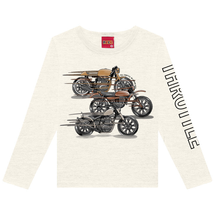 Camisa Infantil Kyly Manga Longa Moto Menino Inverno