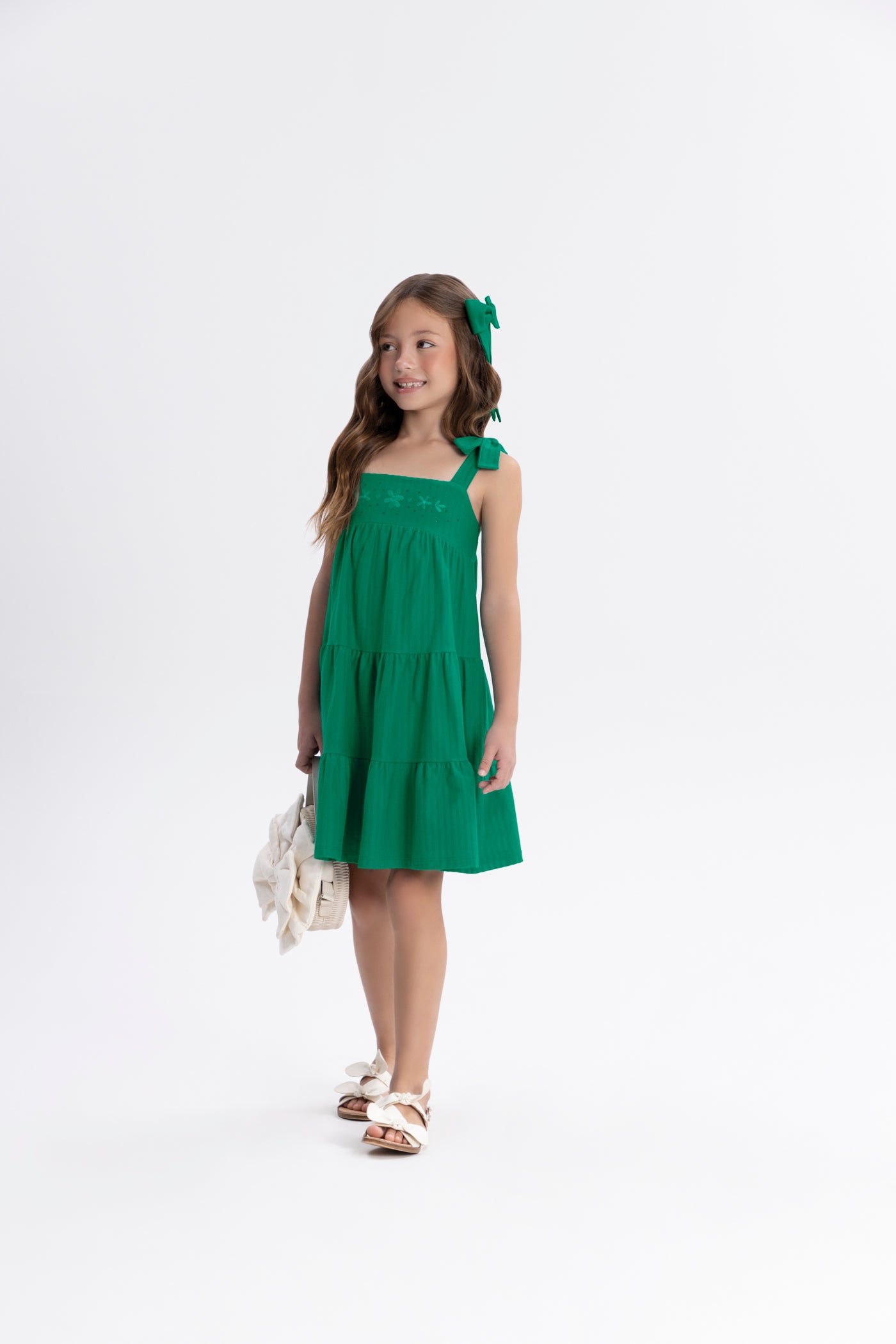 Vestido Infantil Alakazoo Flores Bordadas com Strass