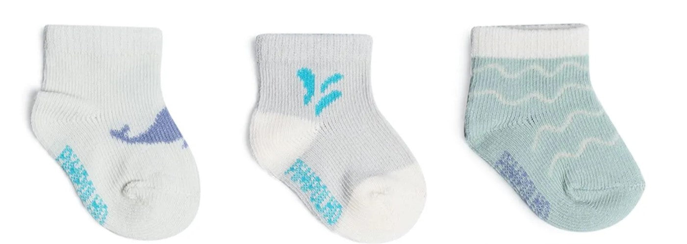Kit Meia Bebê Masculina Pimpolho Zero Recém-Nascido Algodão Com 3 Pares
