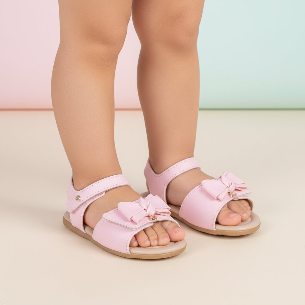 Sandália Infantil Feminina Pampili Naná Laço e Pingente Coração