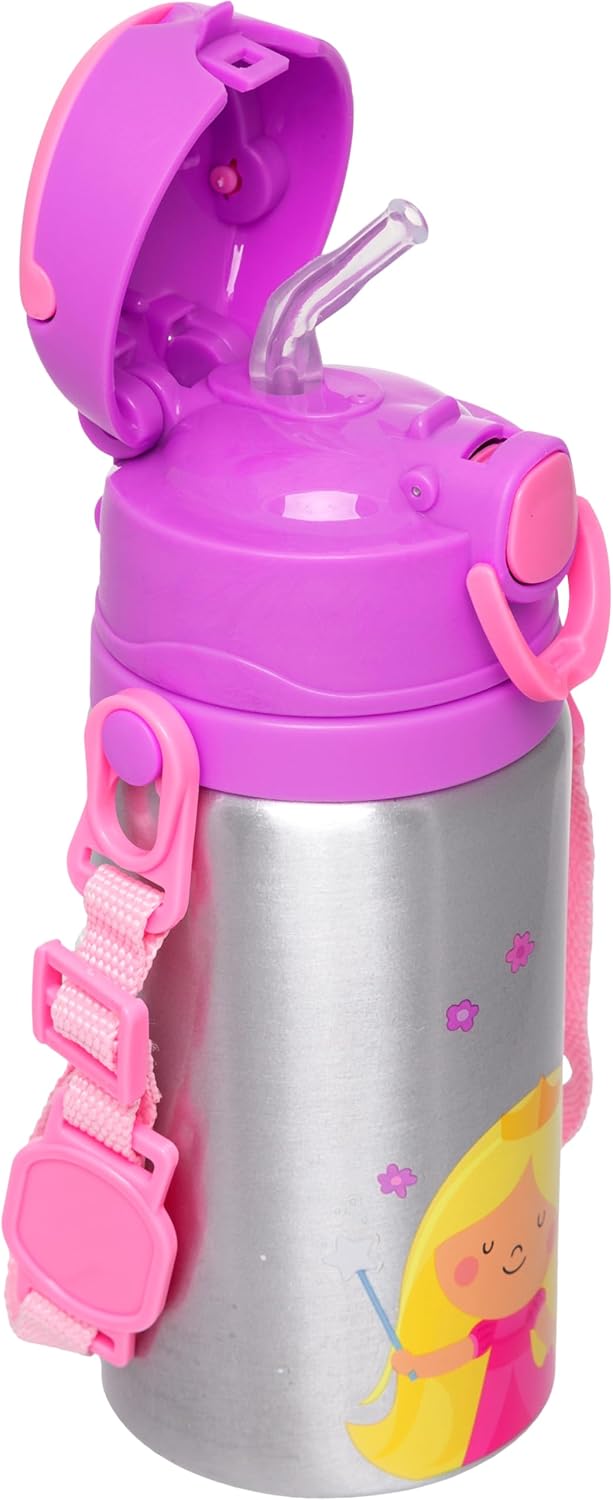 Garrafa Térmica Infantil Inox com Canudo e Alça