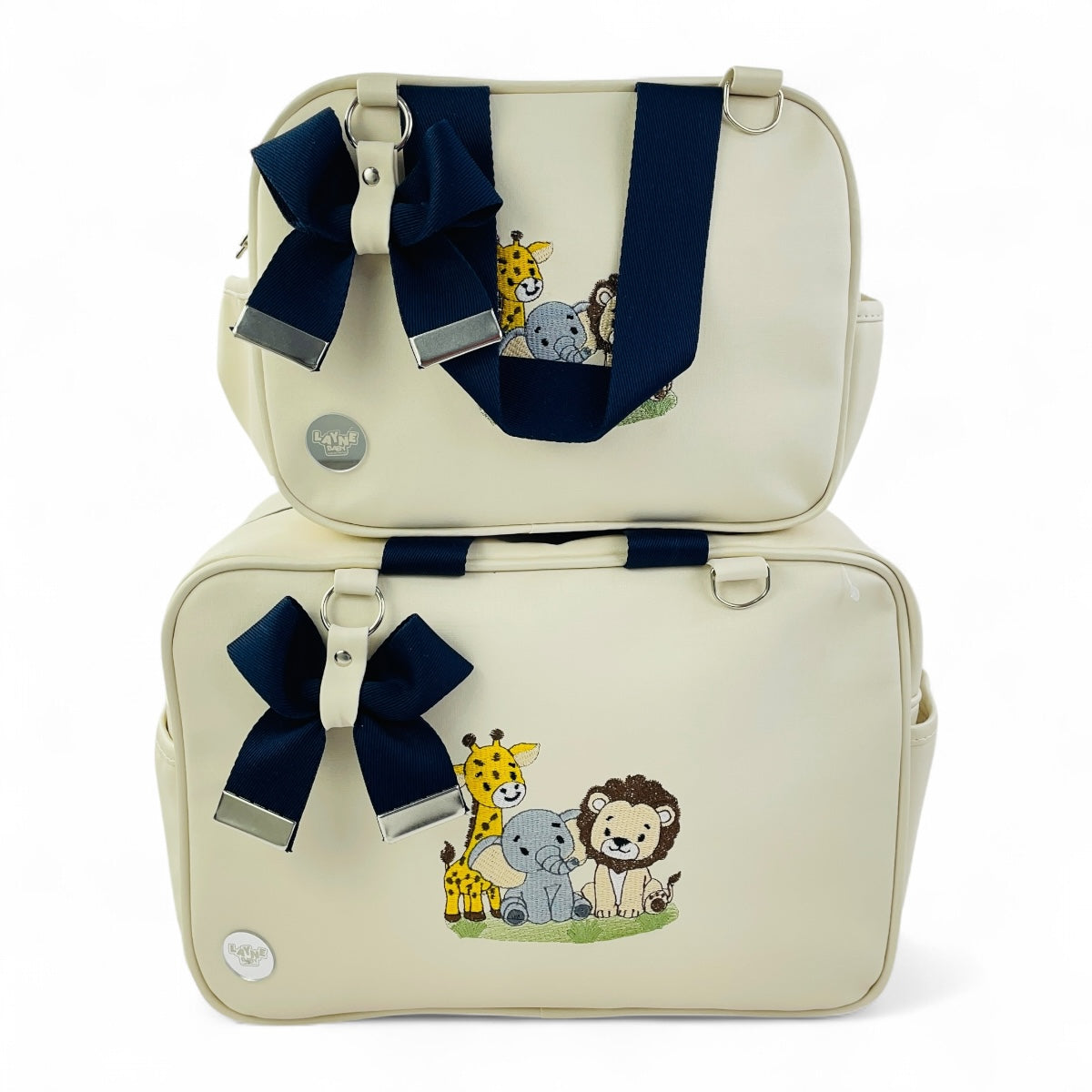 Kit Bolsas Layne Baby Bordada Perolada Safari 2 Peças