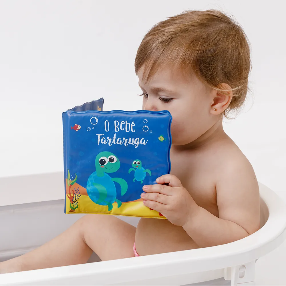 Kit Livrinho de Banho e Tartaruguinha com Luz Buba Azul +6 Meses