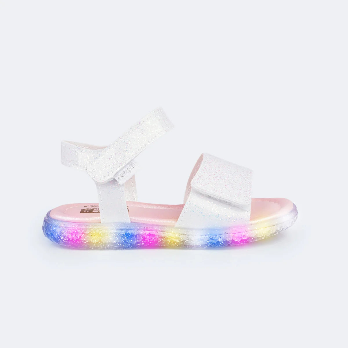 Sandália Infantil Menina Pampili Mini LED Solado Luzes Brilho Furta-Cor
