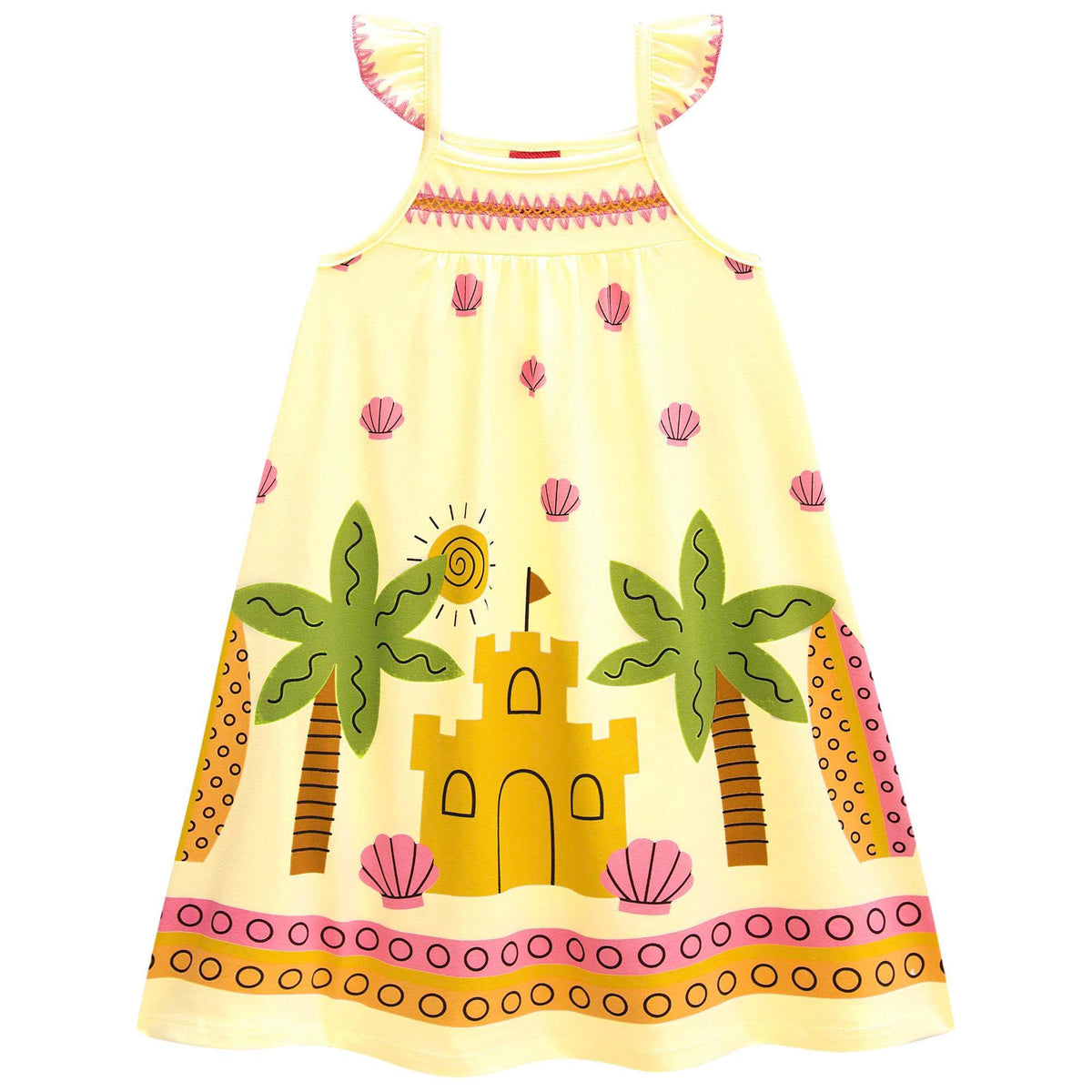 Vestido Infantil Feminino Kyly Castelinho de Areia em Algodão