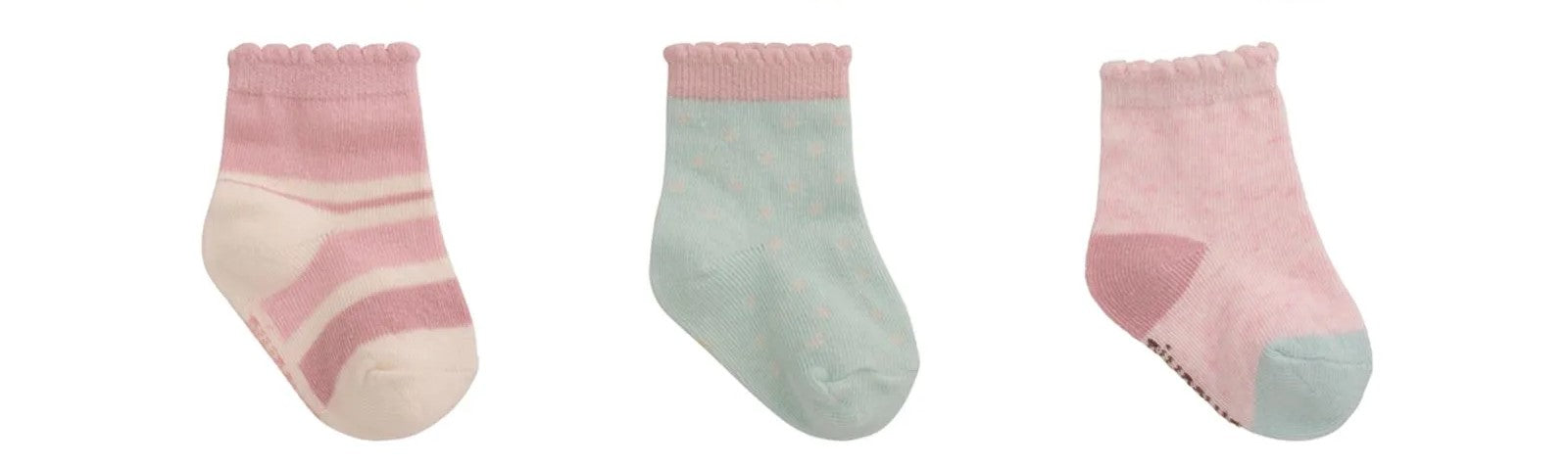 Kit Meia Infantil Feminina Pimpolho Recém Nascida Colorida Cano Alto Com 3 Pares