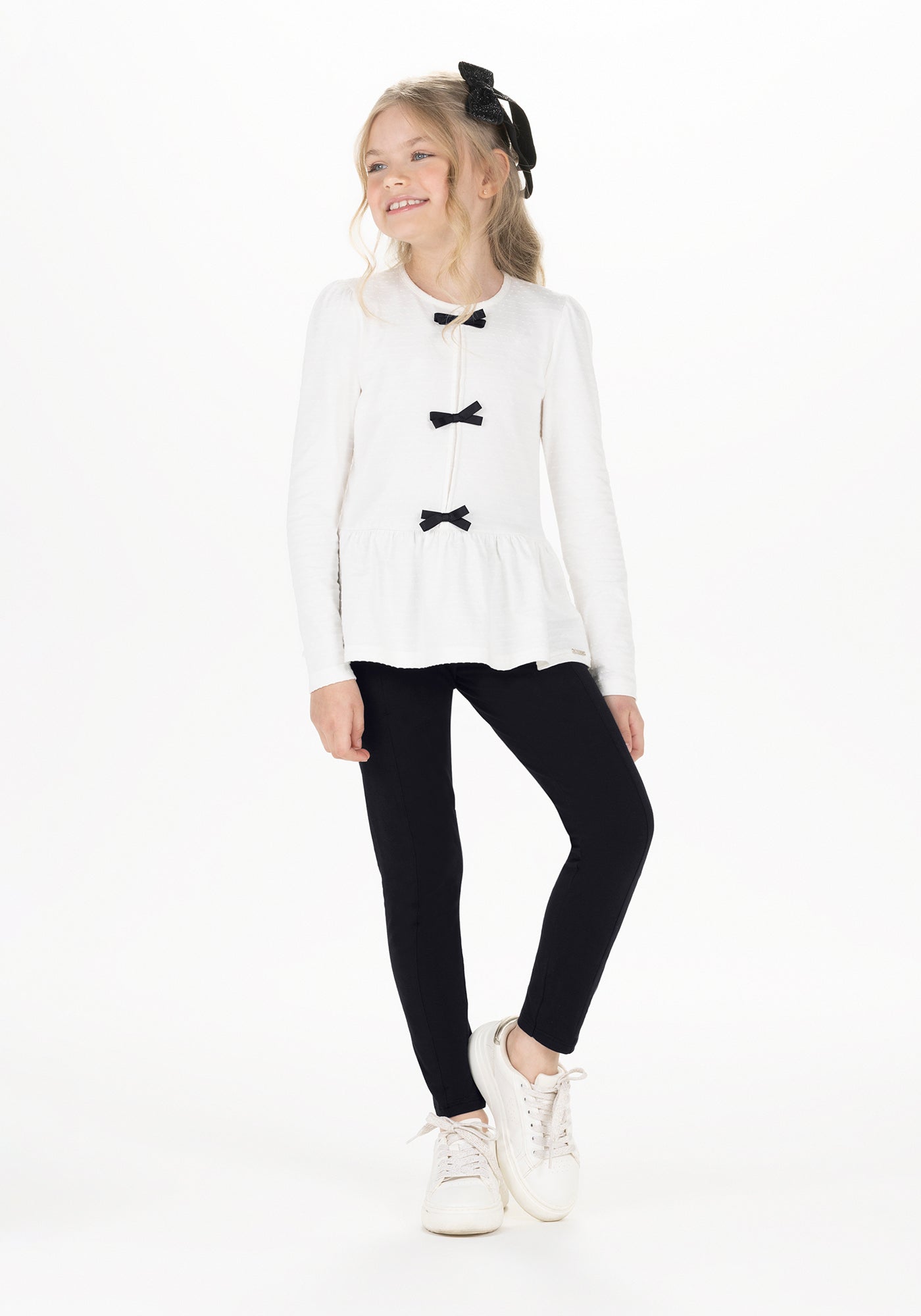 Conjunto Infantil Feminino Alakazoo Manga Longa Malha Nikko e Cotton