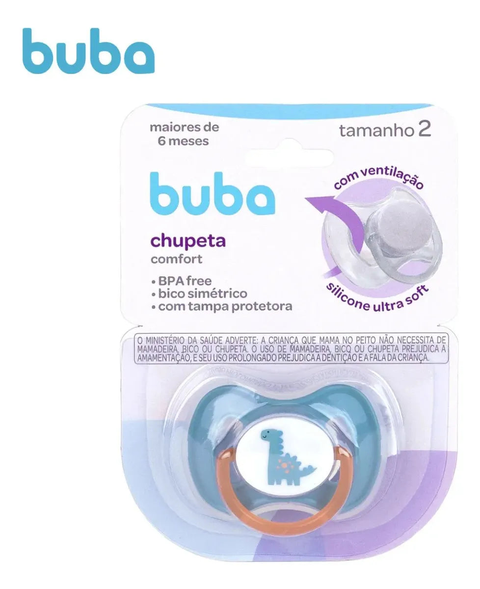 CHUPETA BUBA Chupeta Buba Comfort Magic Dino Tam 1 e Tam 2 Bico Simétrico de SiliconeMAGIG +0M