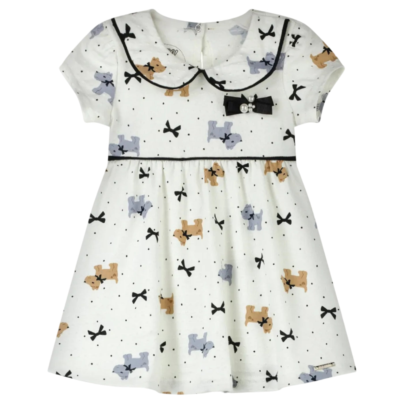 Vestido Infantil Alakazoo Cachorrinhos Malha Nikko Gola Boneca