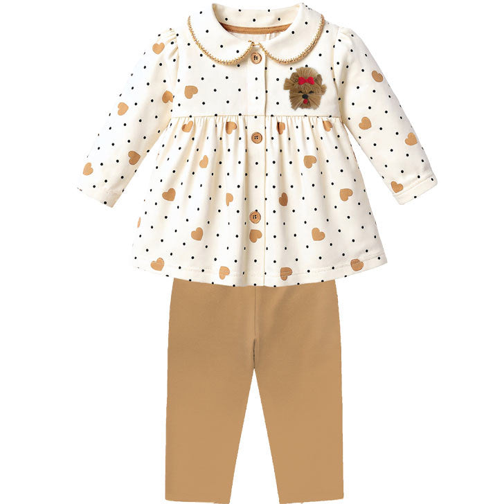 Conjunto Infantil Menina Kyly Casaco de Moletom Peluciado e Legging