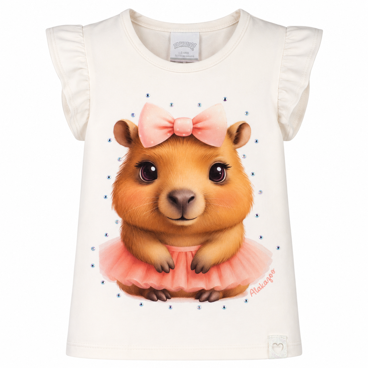 Blusa Infantil Feminina Alakazoo Capivara Bailarina Algodão