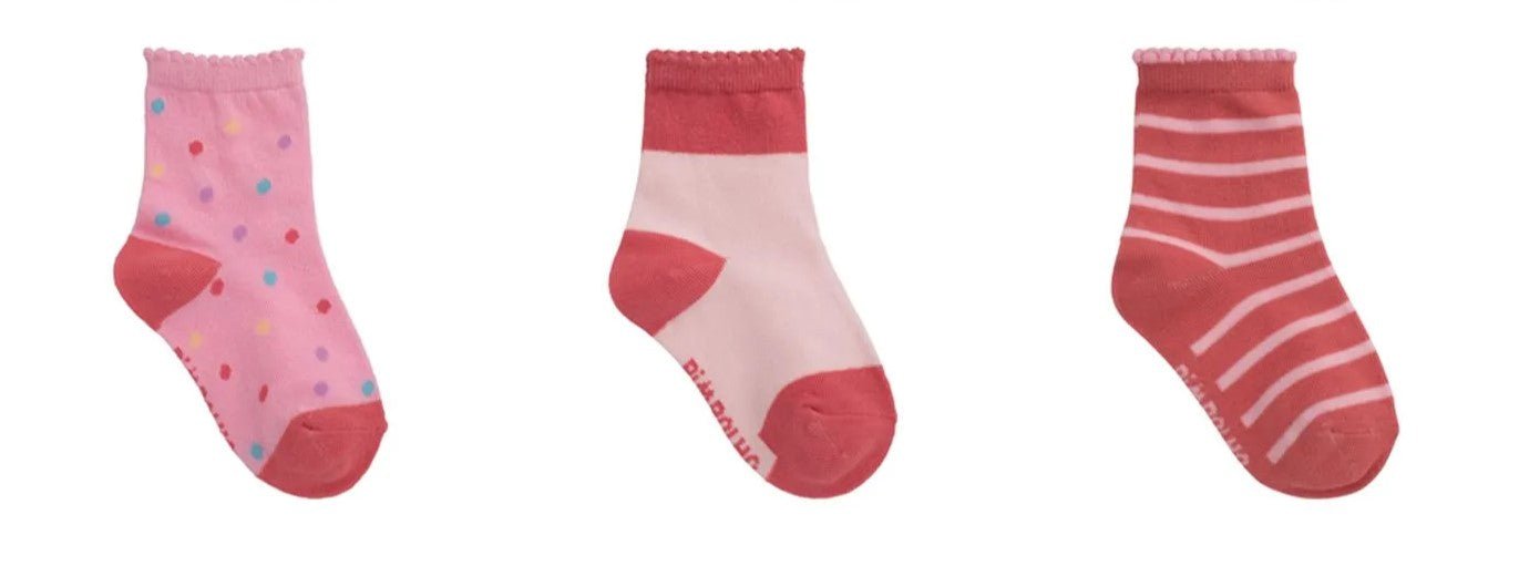 Kit Meia Infantil Feminina Pimpolho 26 ao 30 Algodão Macio Com 3 Pares