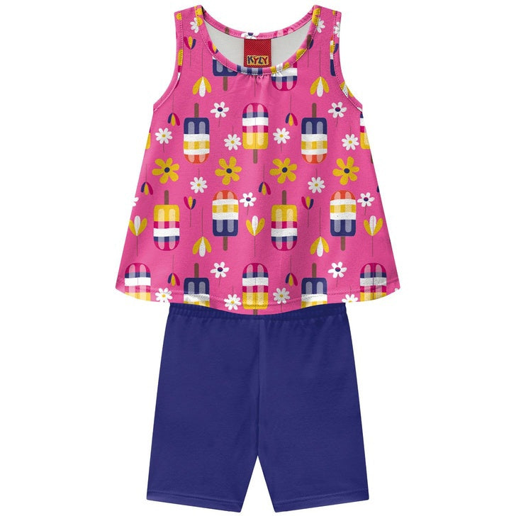 Conjunto Kyly Feminino Picolés e Flores