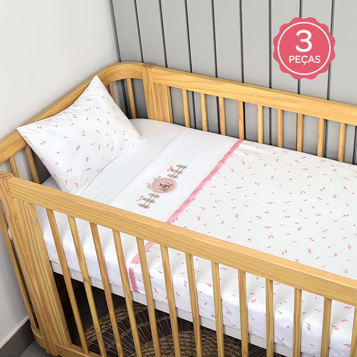 Jogo de Berço Americano Muito Mimo 3 Peças Delicado Bebê