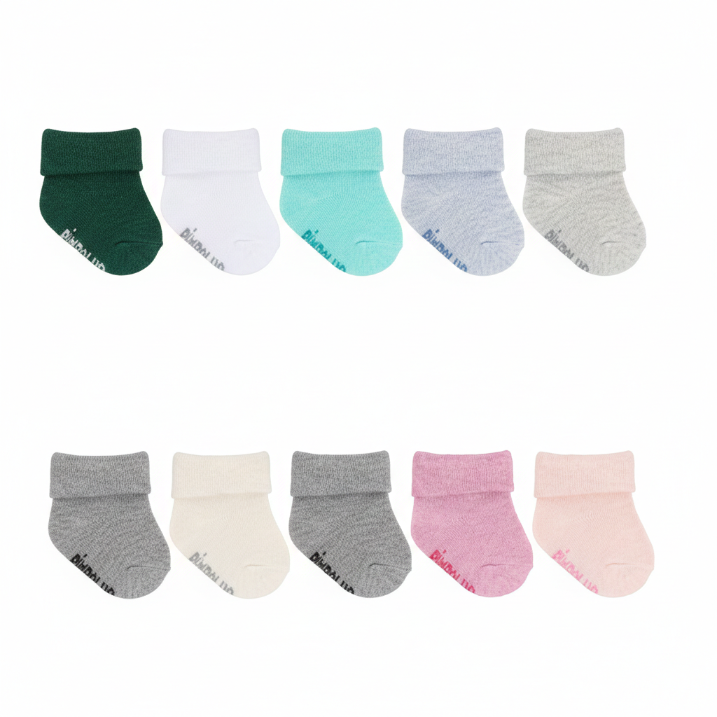 Meia Lisa com Vira Pimpolho Unissex