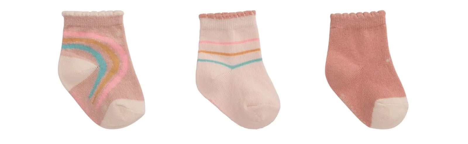 Kit Meia Infantil Feminina Pimpolho Recém Nascida Colorida Cano Alto Com 3 Pares