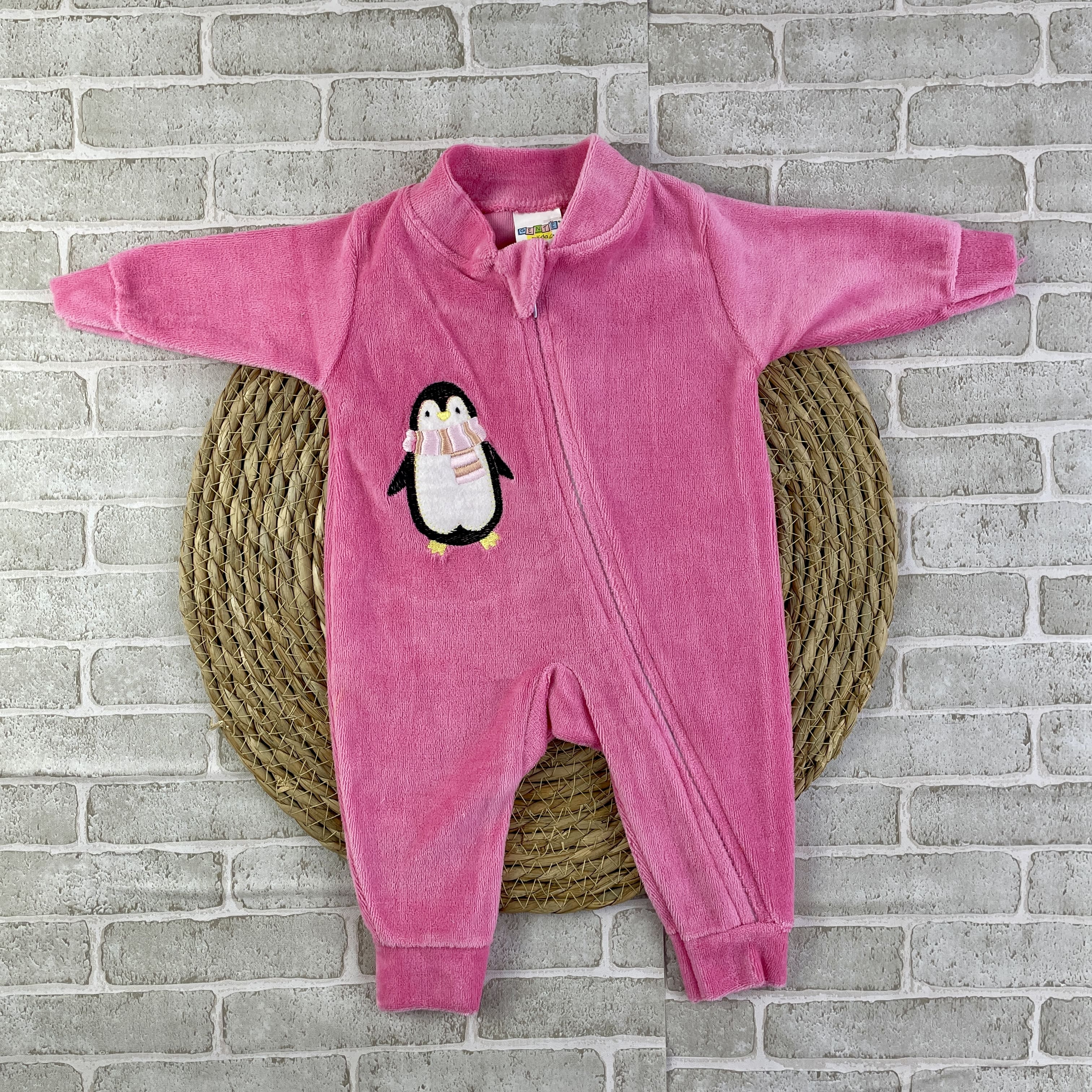 Macacão Bebê Plush Gente Miúda Bordado com Zíper Confortável Infantil