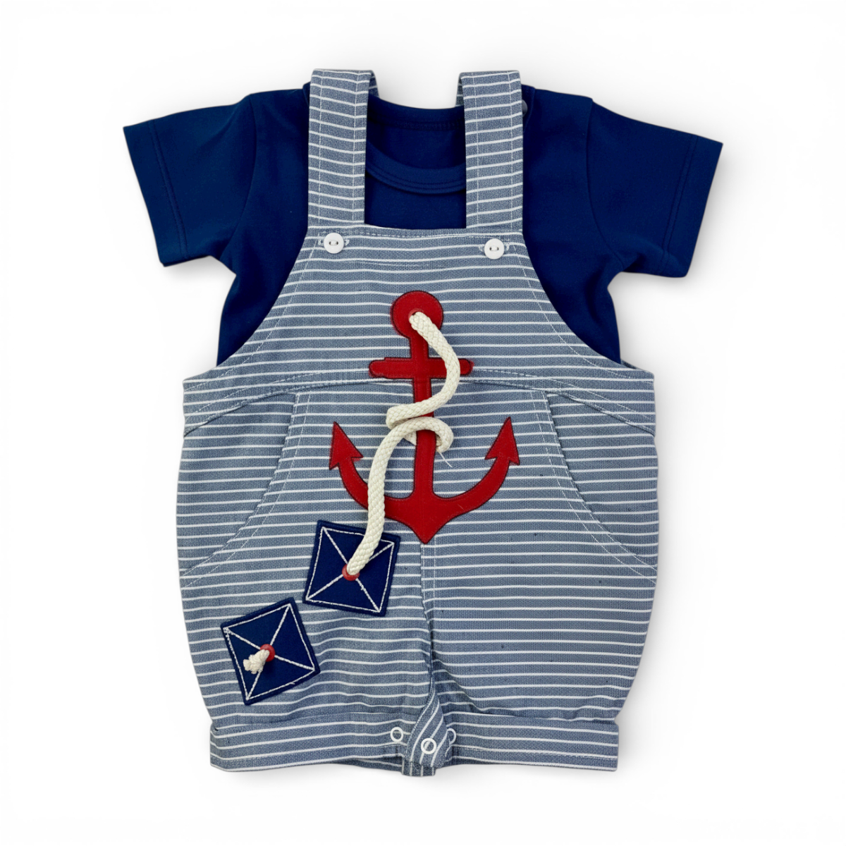 Jardineira Masculina Infantil Brokinha Angorá com Blusa