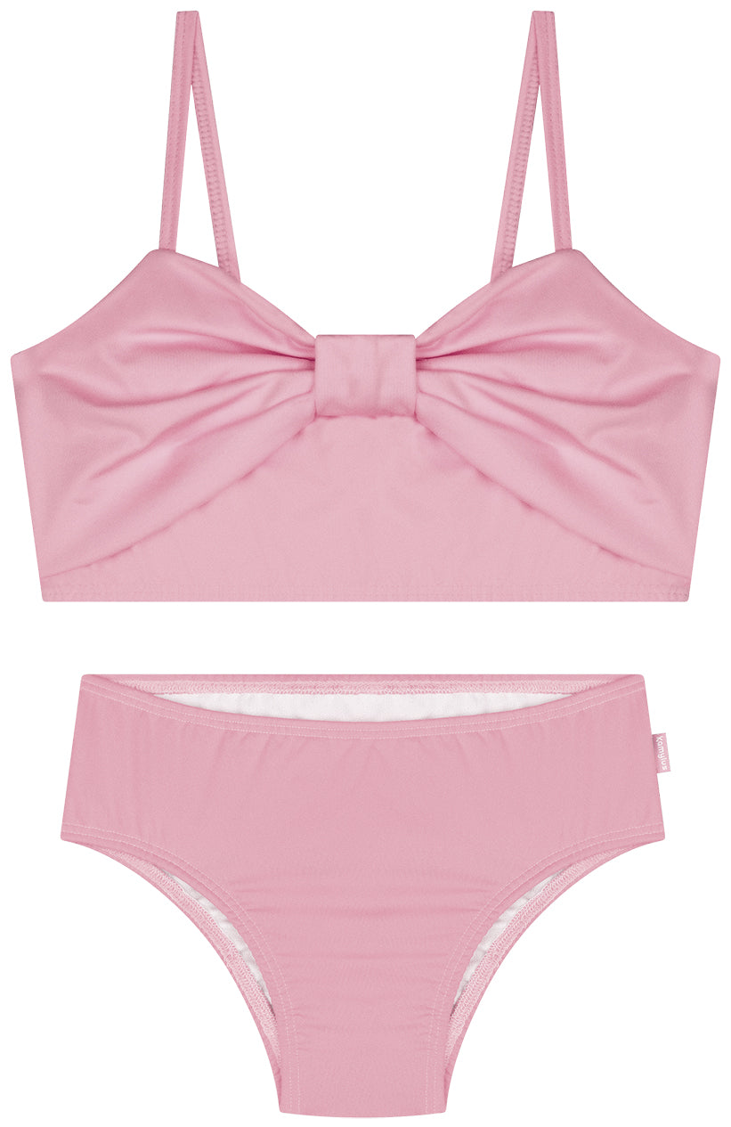 Conjunto Biquíni Infantil Kamylus Tchibum Liso UV50+ – Praia e Piscina