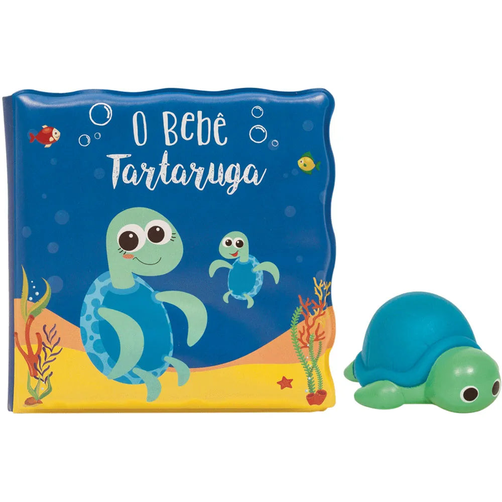 Kit Livrinho de Banho e Tartaruguinha com Luz Buba Azul +6 Meses