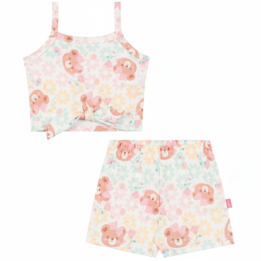 Conjunto Feminino Kamylus Ursinha Malha Favinho 