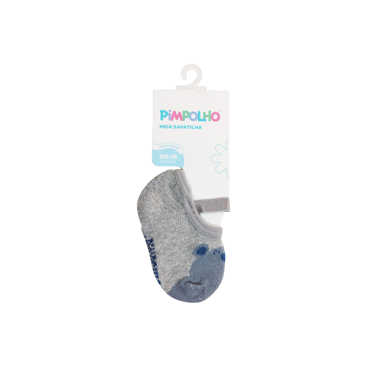 Meia Sapatilha Infantil Masculina Pimpolho Colorida de 4 a 6 Meses