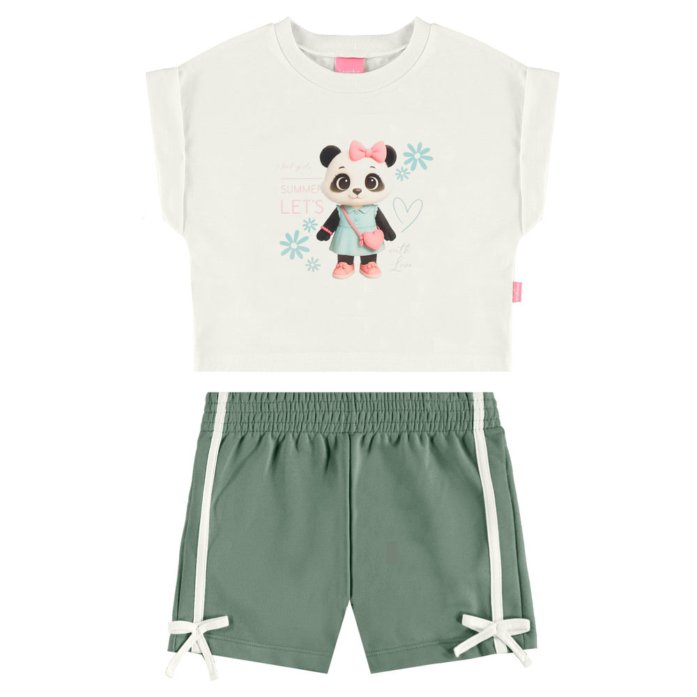 Conjunto Infantil Feminino Lina e Lou Kamylus Summer Let's Bichinhos