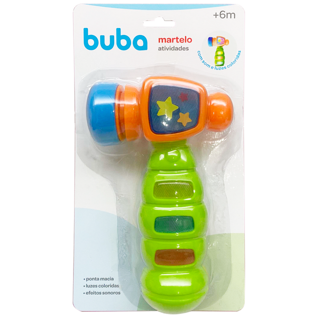 Martelo de Atividades Infantil Buba com Som e Luz 6 Meses+