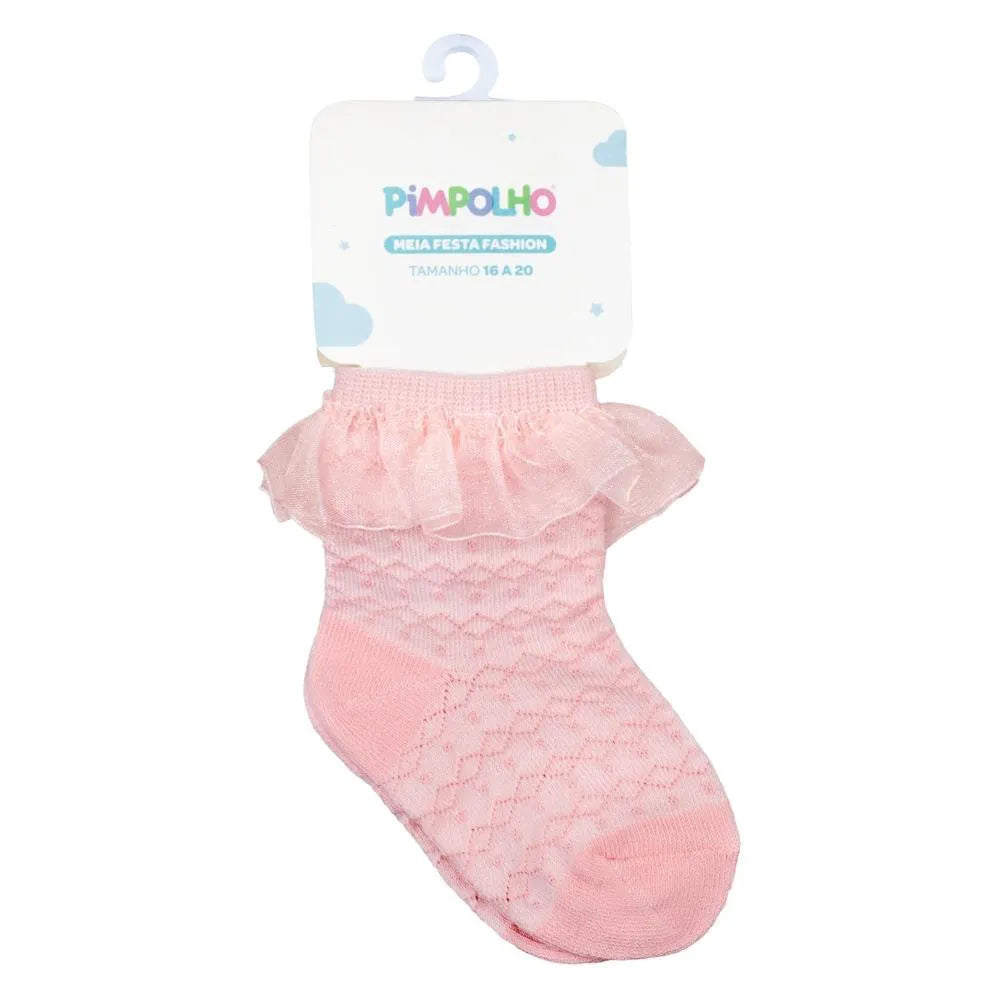 Meia Pimpolho Festa Fashion Conforto e Elegância Infantil