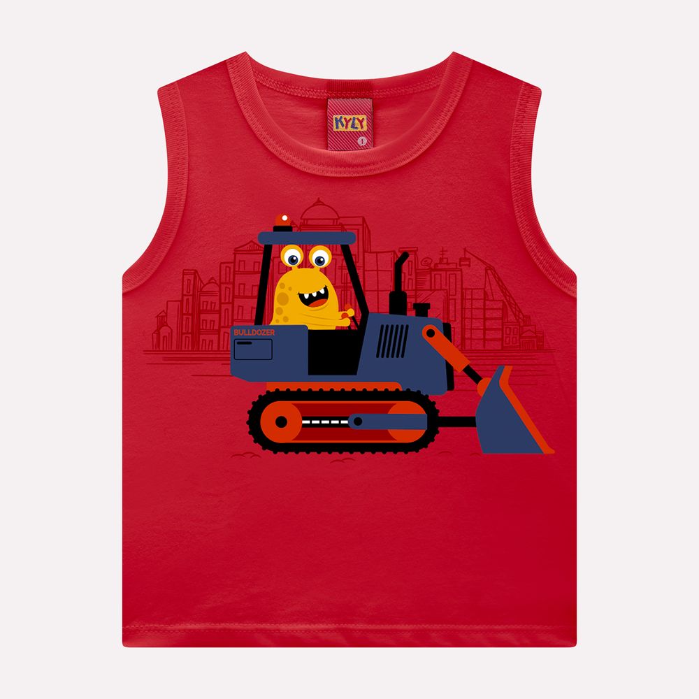 Regata Infantil Masculina Kyly Monstrinho no Trator