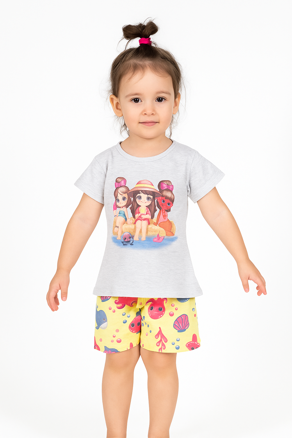 Conjunto Infantil Meninas Kyly Amiguinhas Fundo do Mar