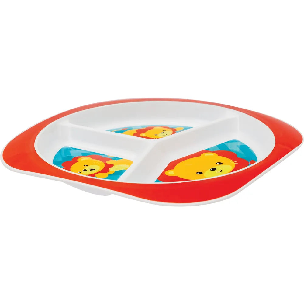 Pratinho Infantil Buba Animal Fun com Divisórias Livre de BPA 6 Meses+