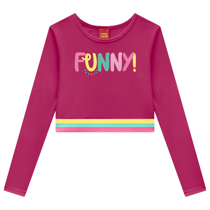 Blusa Infantil Kyly Menina Cropped Manga Longa Inverno