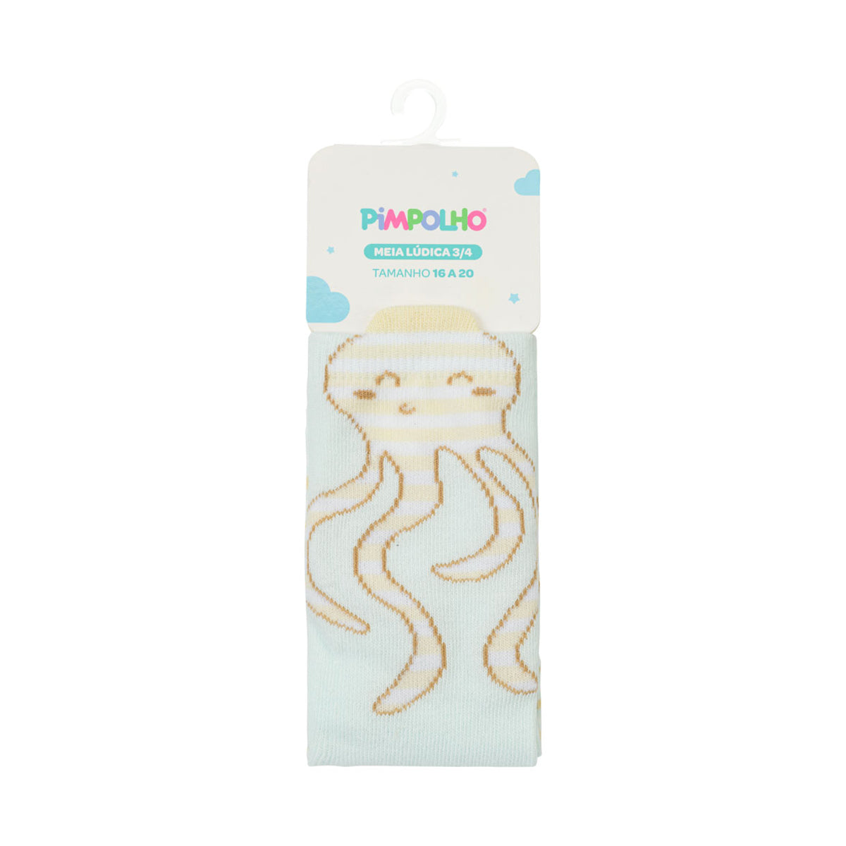 Meia Infantil Masculina Pimpolho Cano Longo 3/4 Divertida