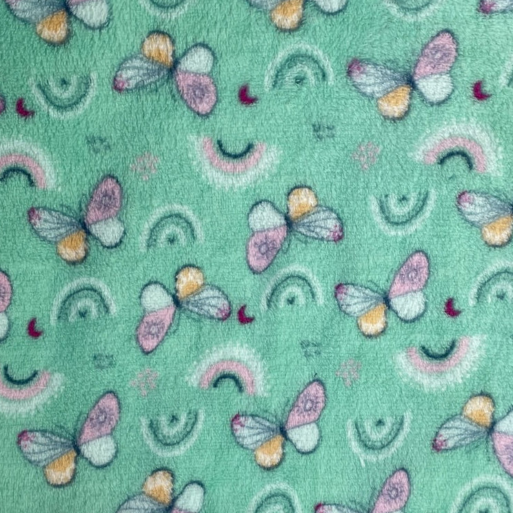 Manta Amiga Cegonha Borboletas em Microfibra – Verde 100x70cm