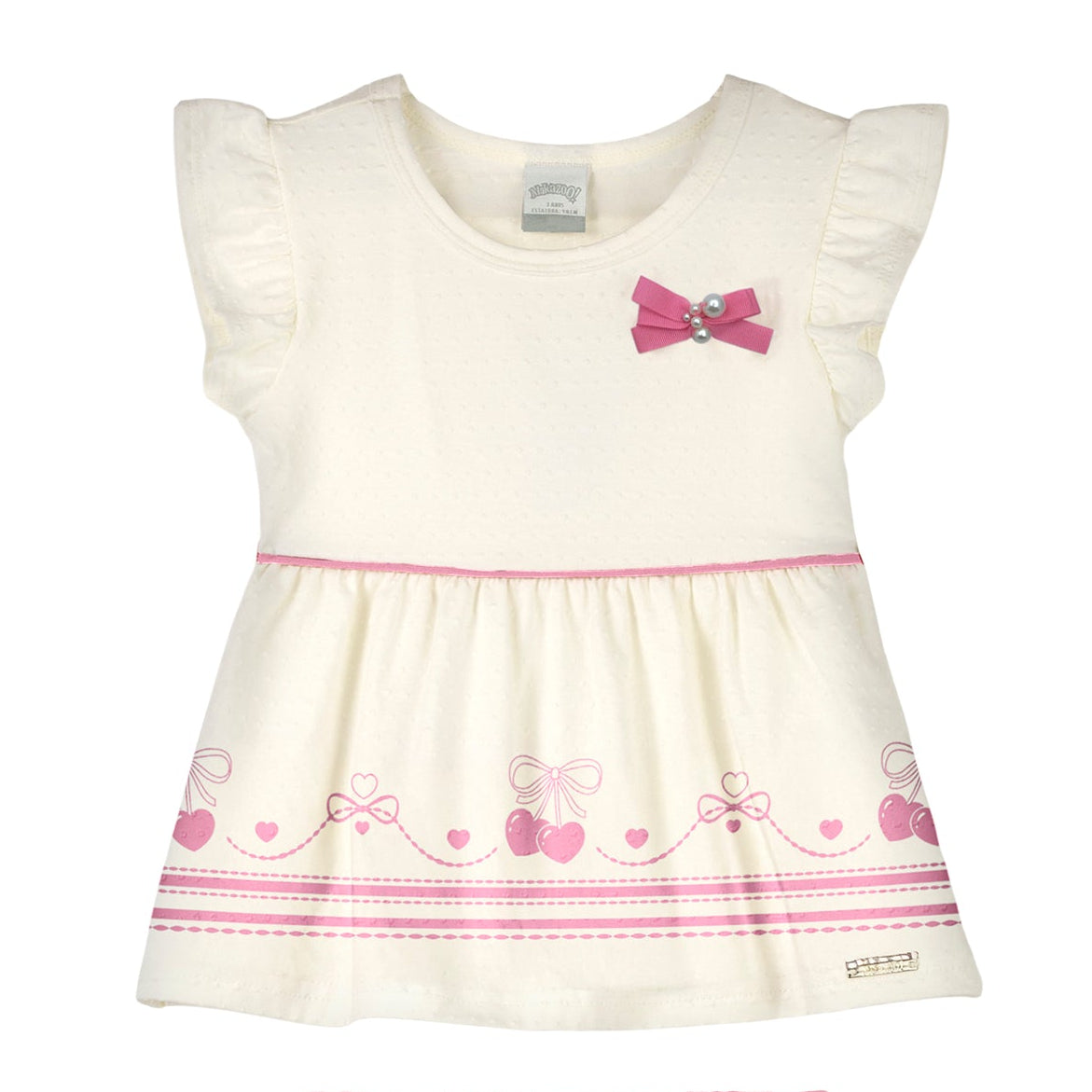 Conjunto Infantil Feminino Alakazoo Cerejas Malha Nikko Blusa Batinha e Short