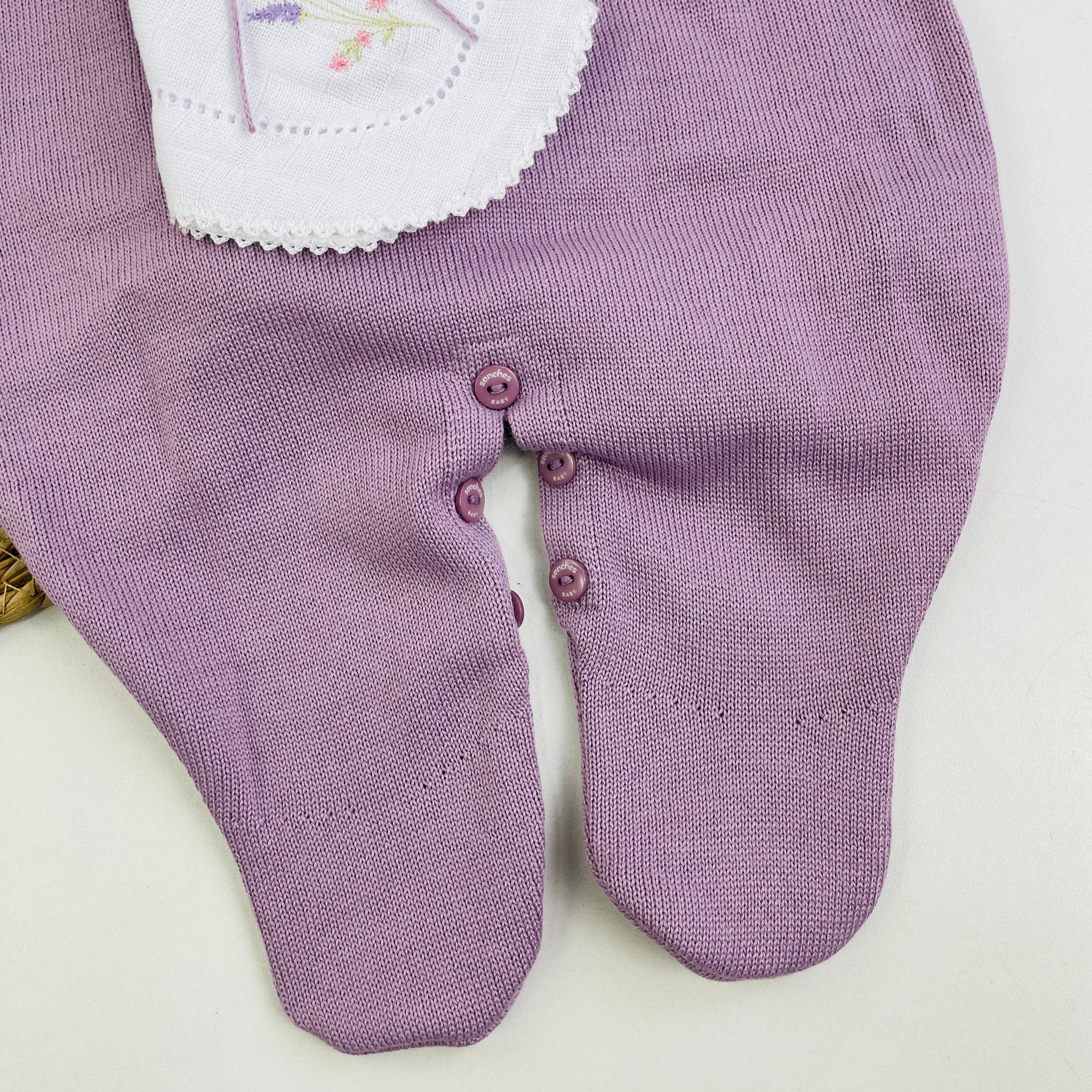 Saida De Maternidade Sanches Baby Bordada Em Tricot 6 Peças