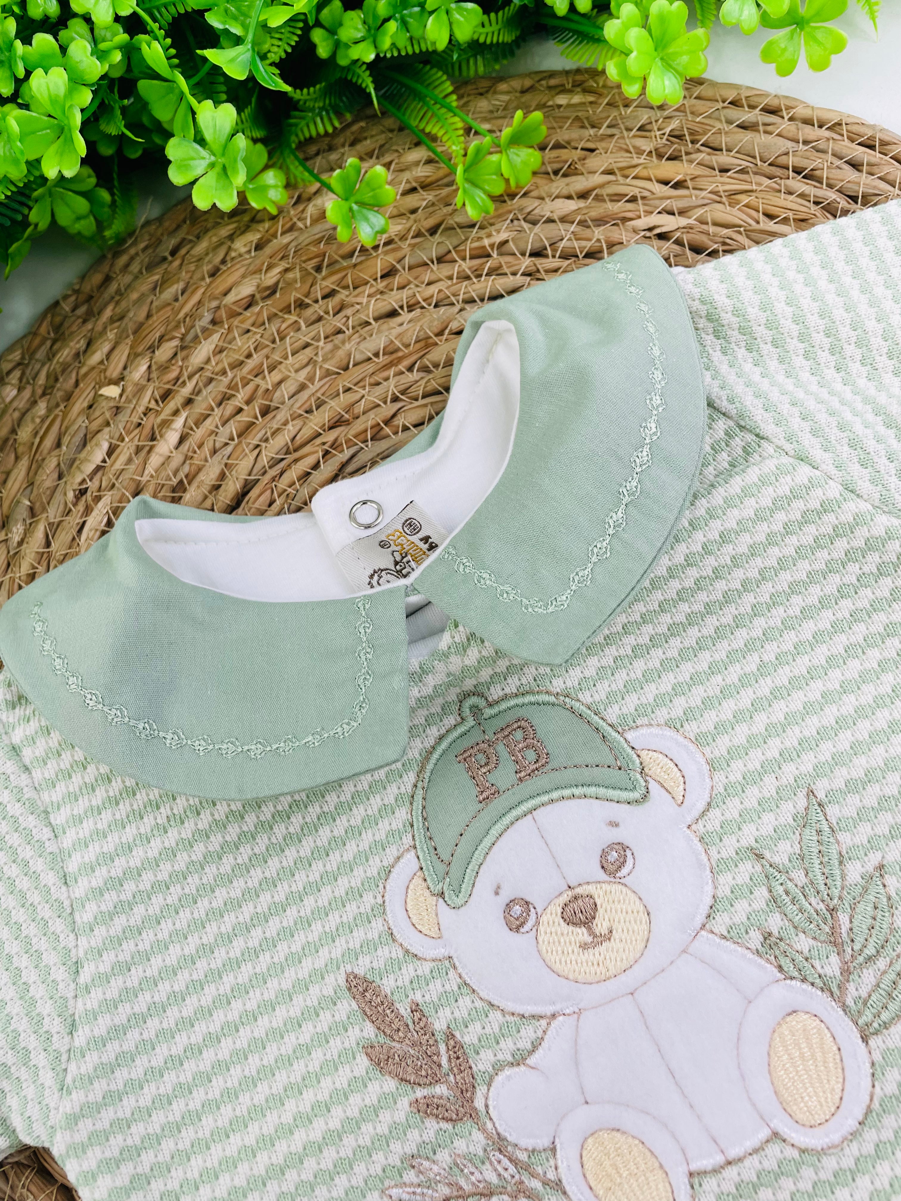Saida De Maternidade Pipoquinhas Baby Urso Boné 5 Peças