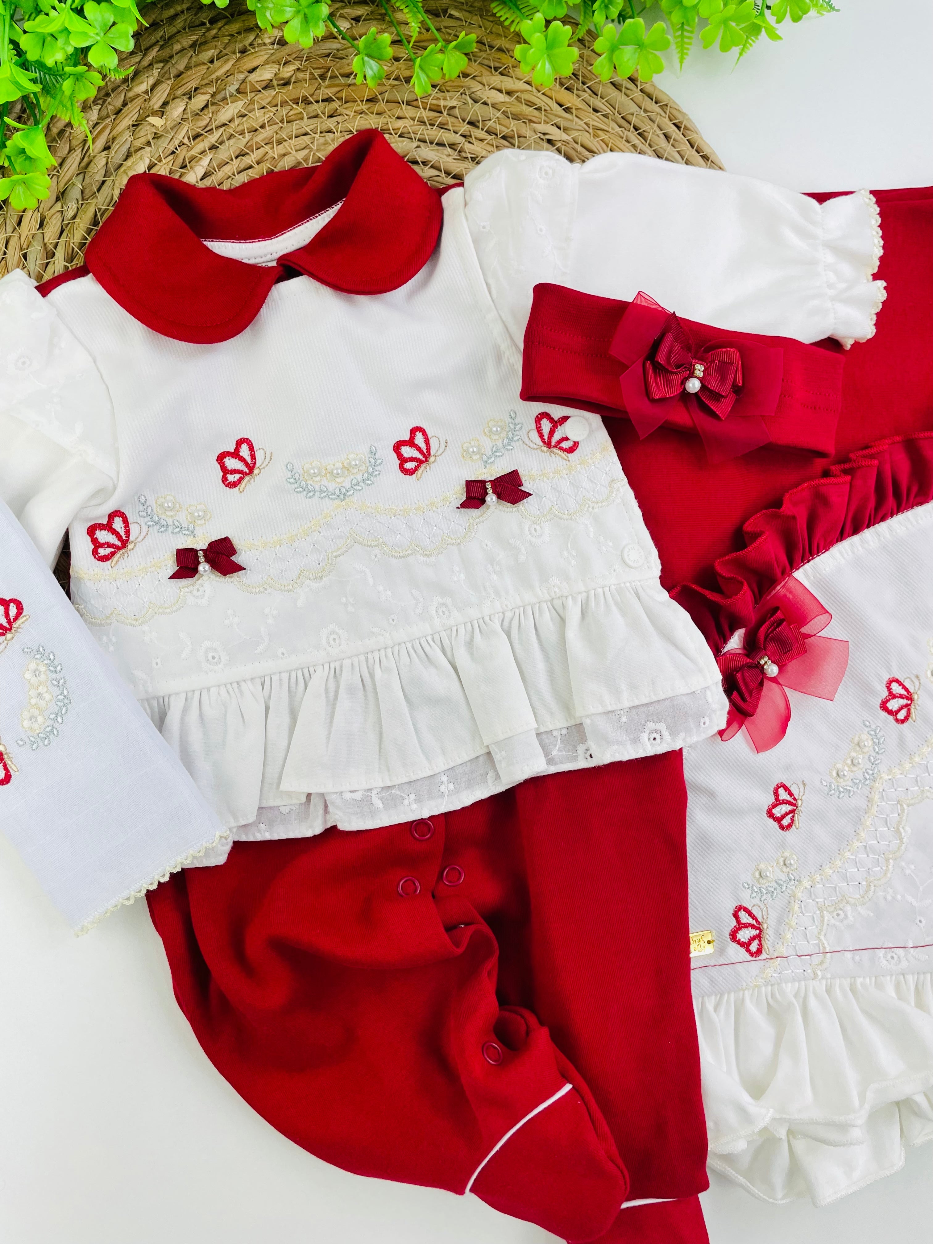 Saida De Maternidade Pipoquinhas Baby Borboletas 4 Peças