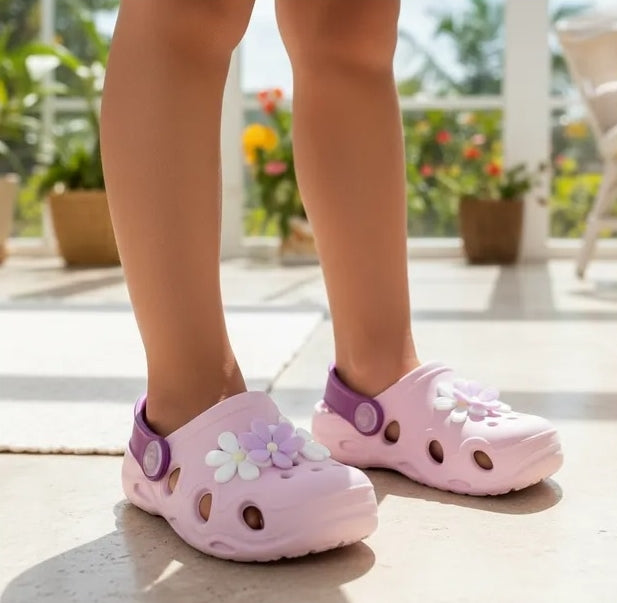 Babuche Infantil Keto Flores Conforto Leve Antiderrapante