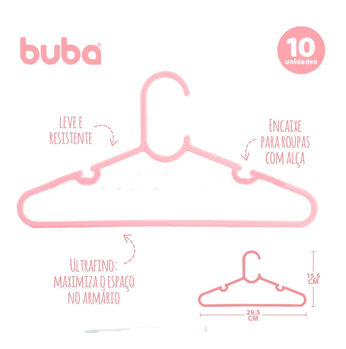 Cabide Buba Baby Infantil com 10 unidades