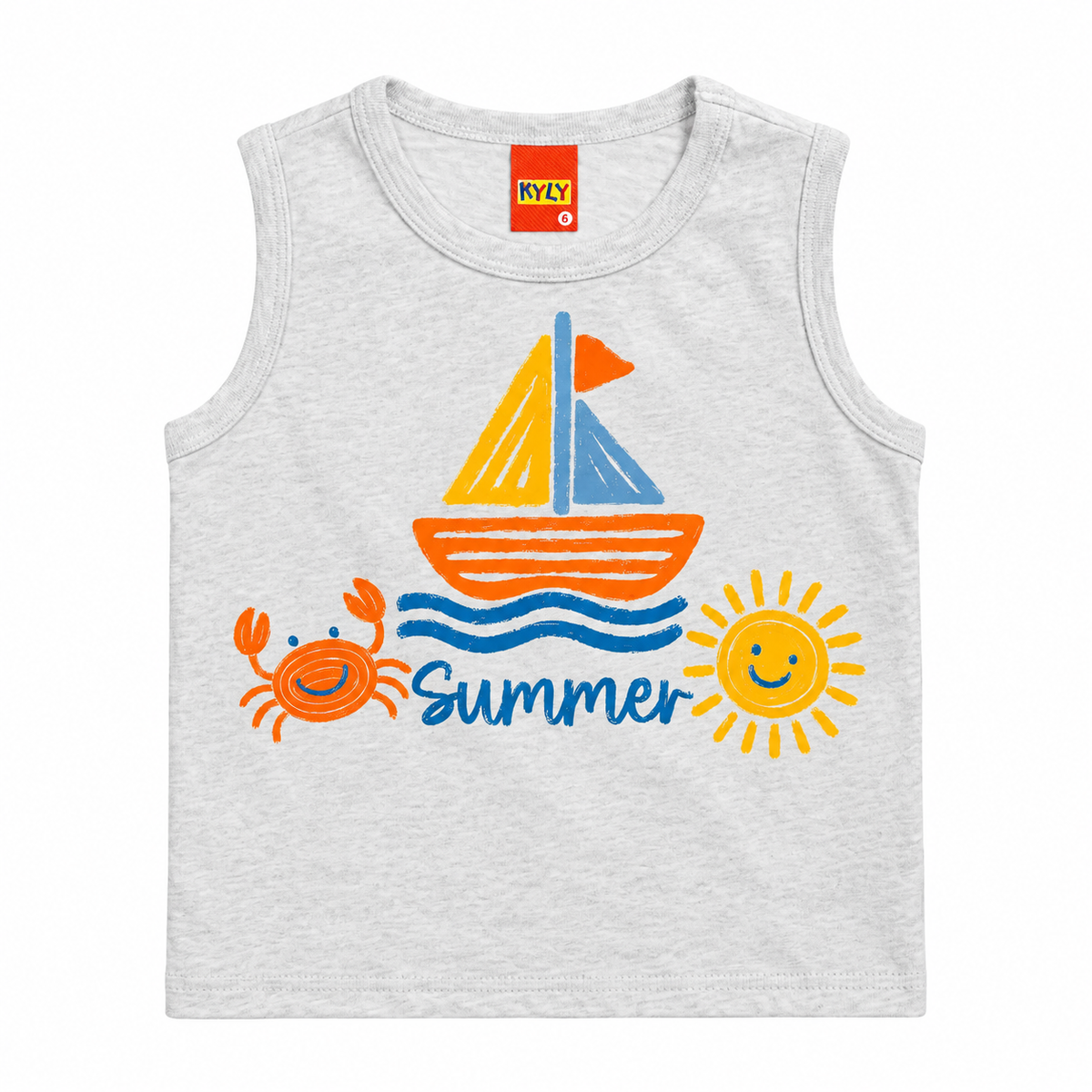 Conjunto Bebê Masculino Regata e Short Kyly Barco Summer