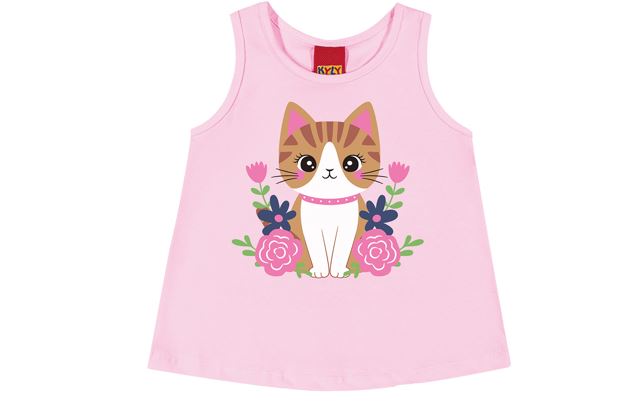 Conjunto Kyly Infantil Menina Gatinha Nas Flores